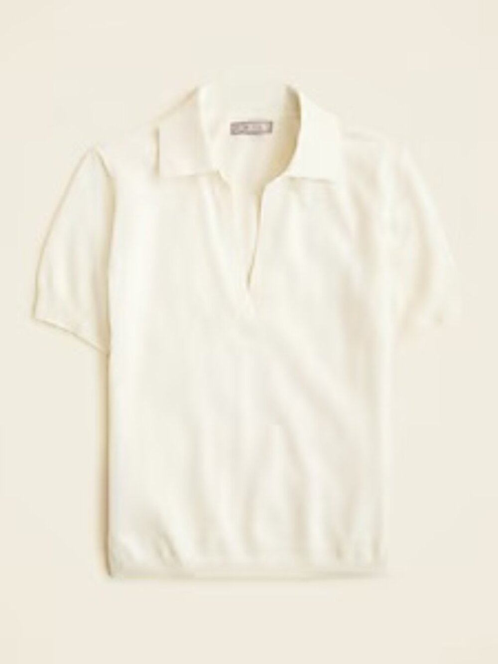 Short sleeve summer sweater polo merino Ivory Large